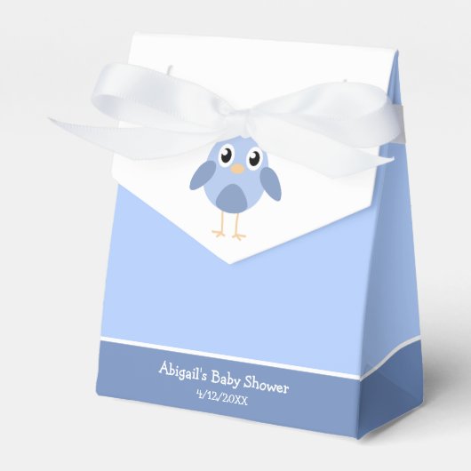 Baby Blue Bird Baby shower Favor Box Bedankdoosjes (Voorkant Zijde)