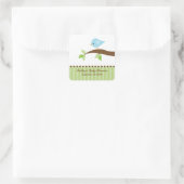 Baby Blue Bird Baby shower Vierkante Sticker! Vierkante Sticker (Tas)