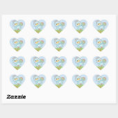 Baby Blue Bird Hart Sticker (Vel)