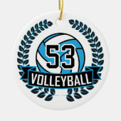 Baby Blue & Black 🏐 Volleybal Keramisch Ornament (Voorkant)