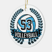 Baby Blue & Black 🏐 Volleybal Keramisch Ornament (Links)