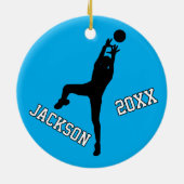 Baby Blue & Black 🏐 Volleybal Keramisch Ornament (Achterkant)