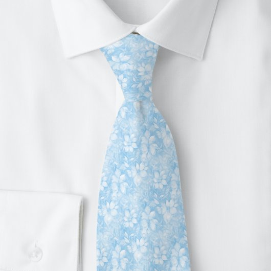 Baby Blue Bloemen Stropdas