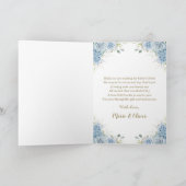Baby Blue Bloemen Thee Party Shower Verjaardag Bedankkaart (Binnen)