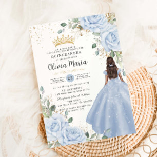 Baby Blue Bloemenkleed Prinses Jurk Quinceañera Qu Kaart