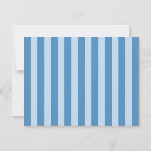 Baby Blue & Blue Wavy Border Note Card Kaart (Achterkant)