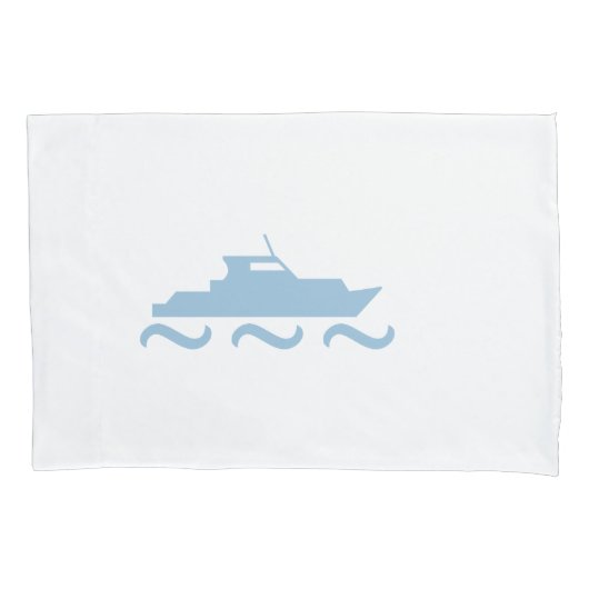 Baby Blue Boat Kussensloop (Voorkant-Links)