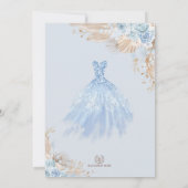 Baby Blue Boho Floral Quinceañera 15e verjaardag i Kaart (Achterkant)