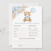 Baby Blue Boho Teddy Bear voorspellingen Advies Ka Kaart (Voorkant)