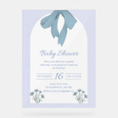Baby Blue Bow Baby shower Acryl Bord (Voorkant)