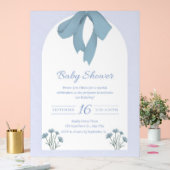 Baby Blue Bow Baby shower Acryl Bord (Huwelijk)