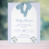Baby Blue Bow Baby shower Acryl Bord (Neutraal)
