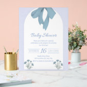 Baby Blue Bow Baby shower Acryl Bord (Huwelijk)