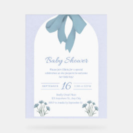 Baby Blue Bow Baby shower Acryl Bord