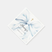 Baby Blue Bow Baptism  Servet (Hoek)