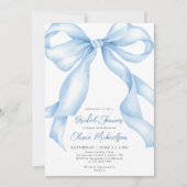 Baby Blue Bow Coquette Ribbon Vrijgezellenfeest Kaart (Voorkant)