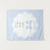 Baby Blue Bow Polka Dots Boy Baby Shower Welcome Wandkleed (Voorkant (horizontaal))