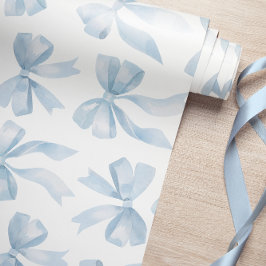 Baby Blue Bow Wrapping Paper Cadeaupapier