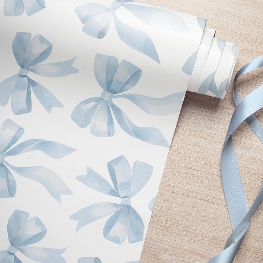 Baby Blue Bow Wrapping Paper Cadeaupapier