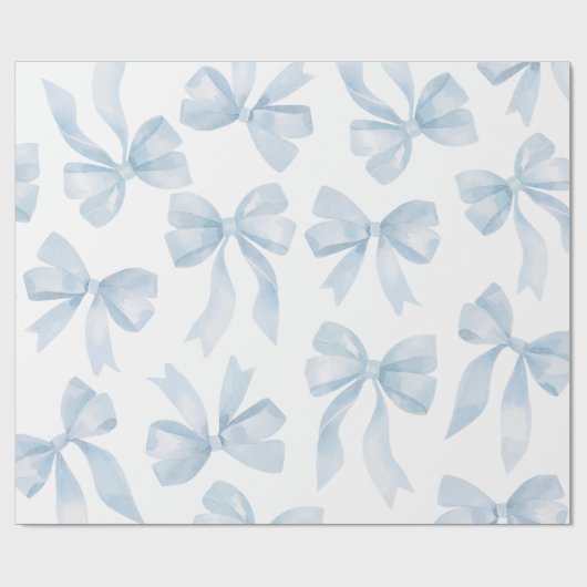 Baby Blue Bow Wrapping Paper Cadeaupapier (Vlak)