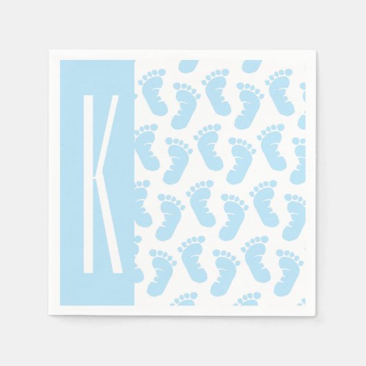 Baby Blue, Boy Baby Feet Servetten (Voorkant)