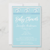 Baby Blue Boy Footprint Baby shower Kaart (Voorkant)
