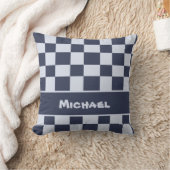 Baby Blue Boy Geometrisch Vierkant Patroon Dekbed  Kussen (Deken)