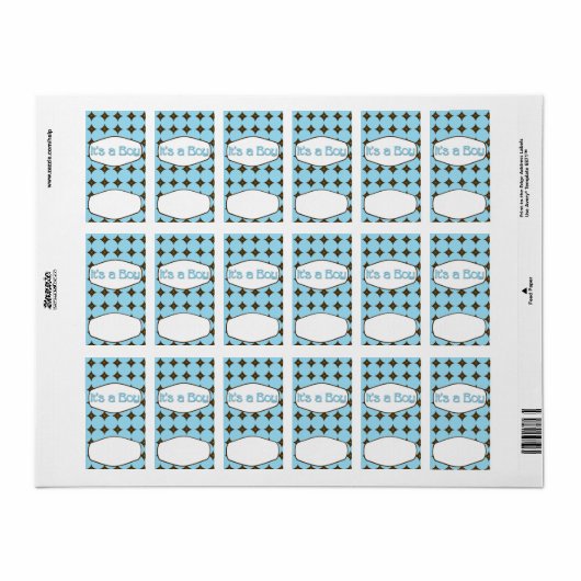 Baby Blue Boy Hersheys Miniatuur Snoep bar wrap Etiket (Full Sheet)