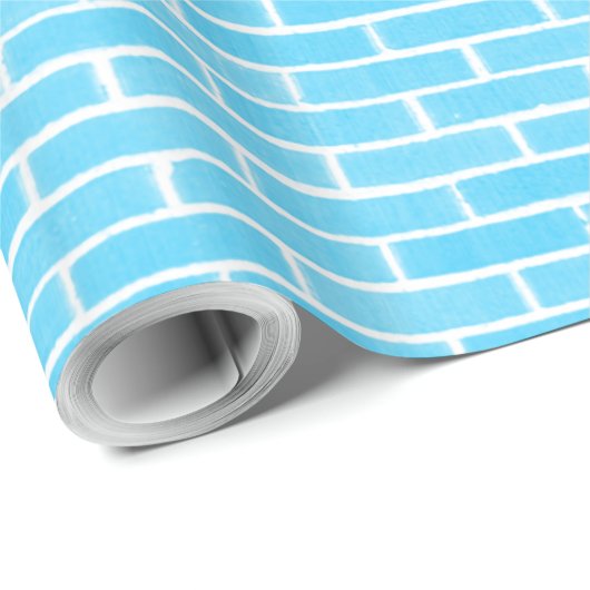 Baby Blue Bricks Cadeaupapier (Rol Hoek)