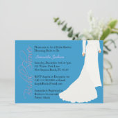 Baby Blue Bride Vrijgezellenfeest Uitnodigen Kaart (Staand voorkant)