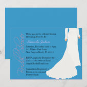 Baby Blue Bride Vrijgezellenfeest Uitnodigen Kaart (Voorkant / Achterkant)