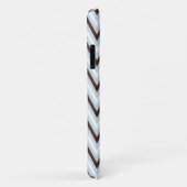 Baby Blue Brown Chevron met Monogram Case-Mate iPhone Case (Achterkant/rechts)