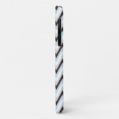 Baby Blue Brown Chevron met Monogram Case-Mate iPhone Case (Achterkant/links)