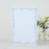 Baby Blue Bubble Border Design Briefpapier (Staand voorkant)