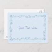 Baby Blue Bubble Border Design Gepersonaliseerd Briefkaart (Voorkant / Achterkant)