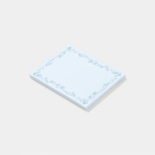 Baby Blue Bubble Border Design Post-it® Notes (Schuin)