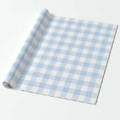 Baby Blue Buffalo Check Cadeaupapier (Uitgerold)
