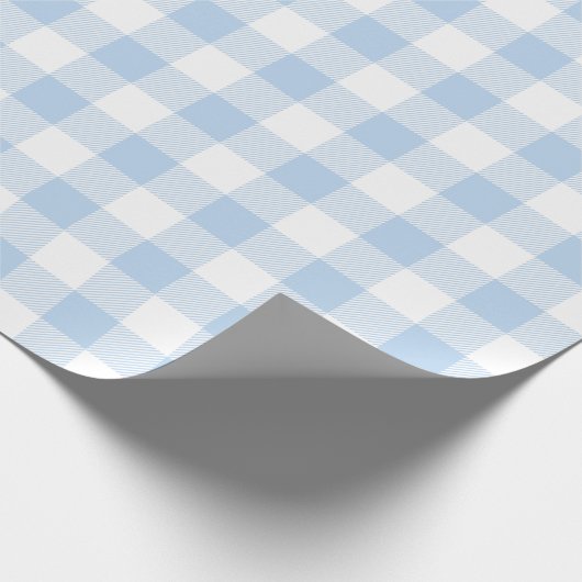 Baby Blue Buffalo Check Cadeaupapier (Hoek)