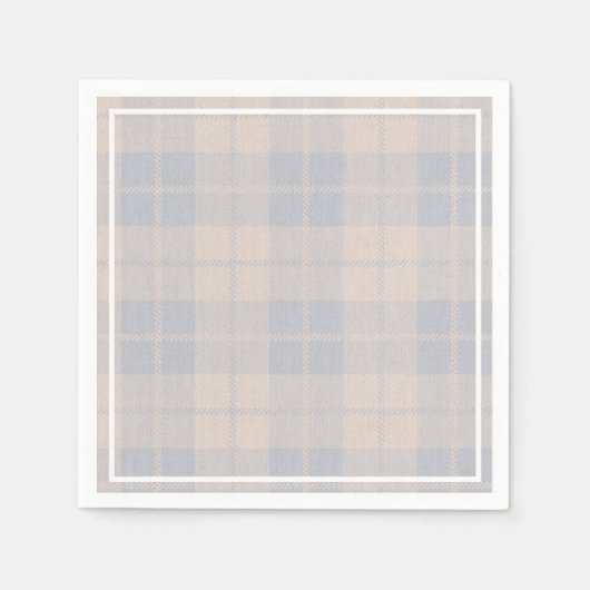 Baby Blue Buffalo Pset Burlap Napkins Servet (Voorkant)