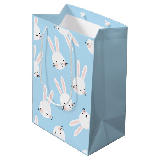 Baby Blue Bunny Medium Cadeauzakje (Achterkant Gekanteld)