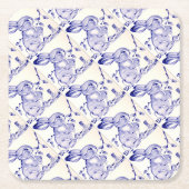 Baby Blue Bunny Rabbit Cute Party Supply Kartonnen Onderzetters (Voorkant)