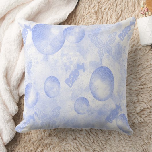 Baby Blue Butterflies en ballonnen Sierkussen (Deken)