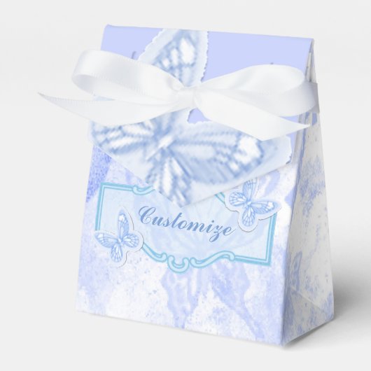 Baby Blue Butterfly Favor Box Bedankdoosjes (Voorkant Zijde)