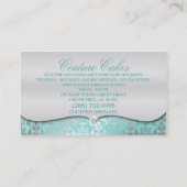 Baby Blue Cake Couture Glitzy Damask Cake Bakery Visitekaartje (Achterkant)