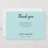 Baby Blue Calligraphy Script Photo Collage Bedankkaart (Achterkant)