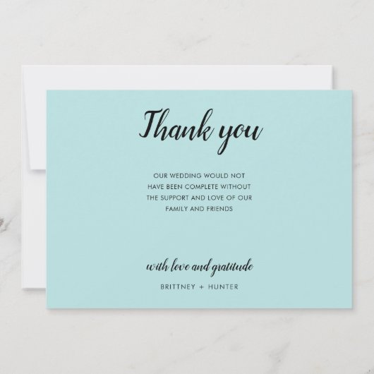 Baby Blue Calligraphy Script Photo Collage Bedankkaart (Achterkant)