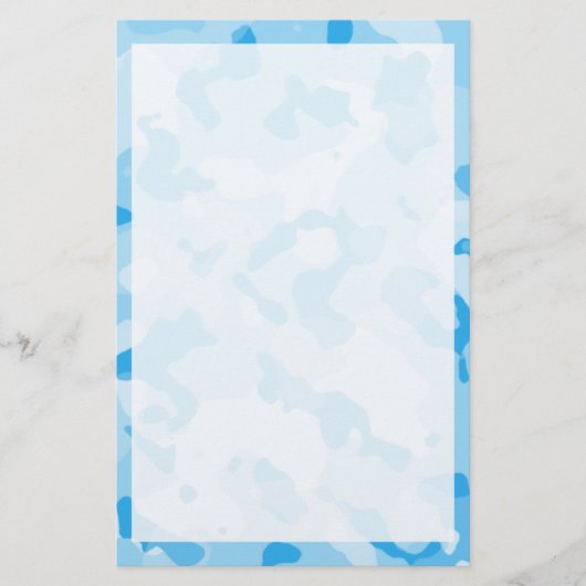 Baby Blue Camo; Camouflage Briefpapier (Voorkant)