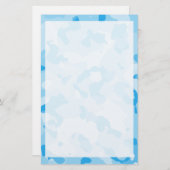 Baby Blue Camo; Camouflage Briefpapier (Voorkant / Achterkant)
