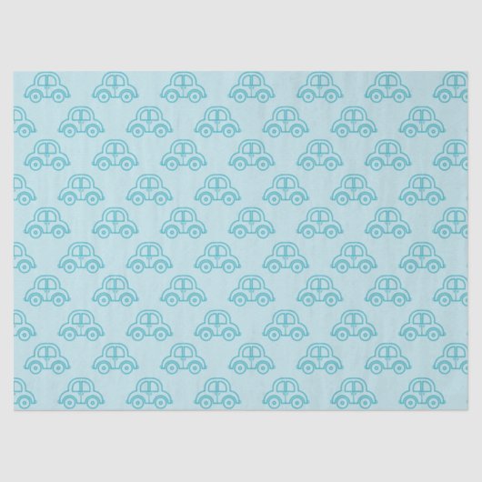 Baby Blue Cars Tissue Paper Tissuepapier (Voorkant)