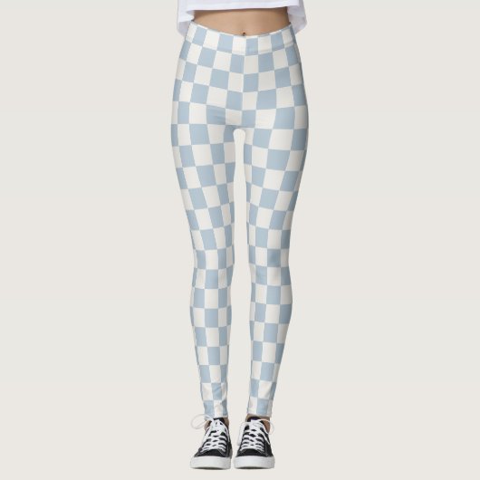Baby Blue Checkerboard Broek - Zachte & Stijlvolle Leggings (Voorkant)
